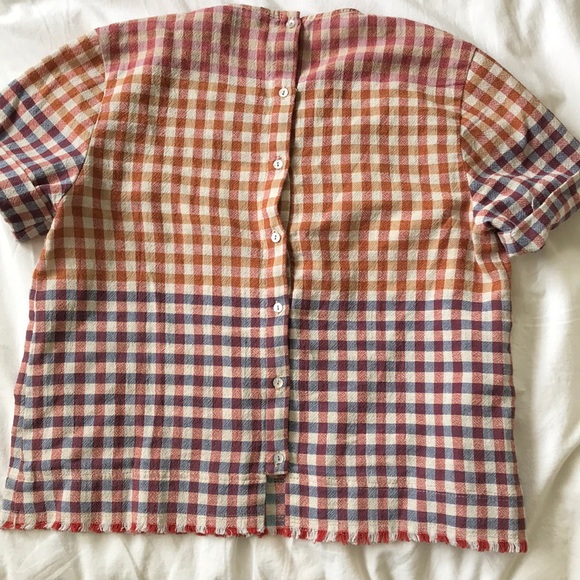 SOLD - Button Back Check Top - Picture 3 of 3